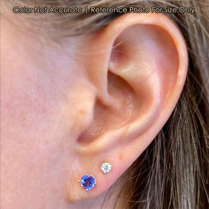 size of tanzanite stud earrings