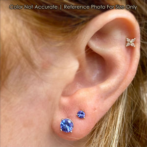 round brilliant tanzanite gem earrings size