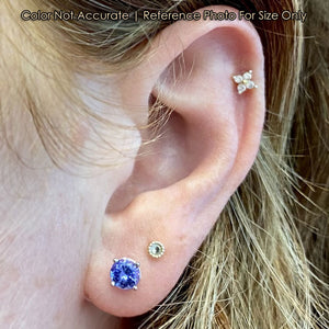 tanzanite and white gold earrings round brilliant cut