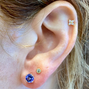 yellow gold tanzanite studs