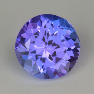 round brilliant cut blue violet color tanzanite gemstone