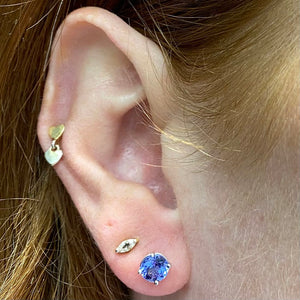 blue violet tanzanite stud earrings