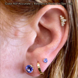 tanzanite gemstone stud earrings size