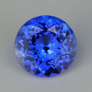 round brilliant cut tanzanite gemstone violet blue