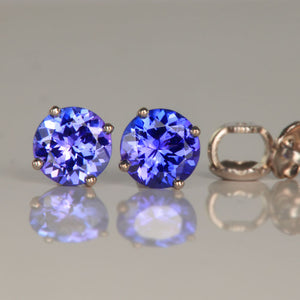 Tanzanite Earring Studs 1 carat screwbacks