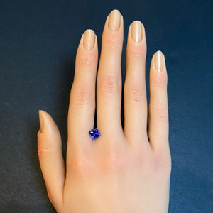 square cushion tanzanite mostly blue color gem