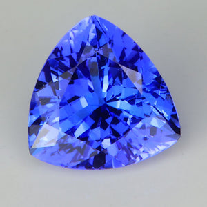 violet blue trilliant cut rare tanzanite gemstone