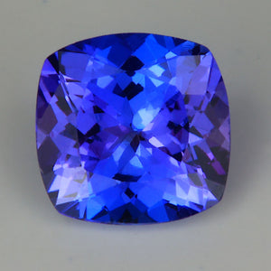 blue violet tanzanite gemstone square cushion