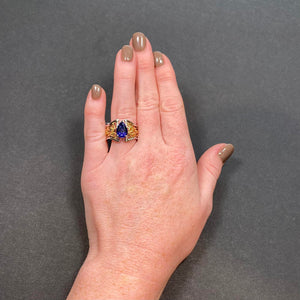 14k white and yellow gold tanzanite ring custom jewelry