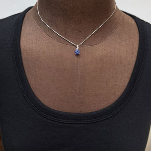 Round White Gold Tanzanite Necklace with Diamonds