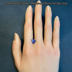 trilliant tanzanite hand reference size