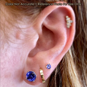 white gold violet blue tanzanite studs size