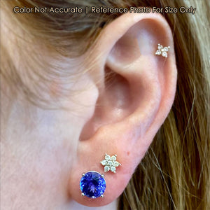 round brilliant tanzanite gemstone earrings size
