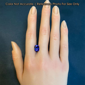 tanzanite gem on hand antique cushion cut