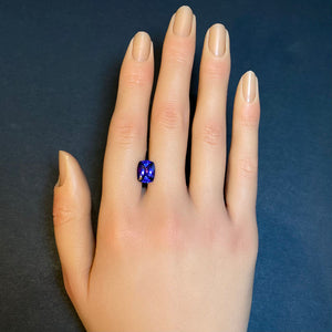 antique cushion gemstone tanzanite rare