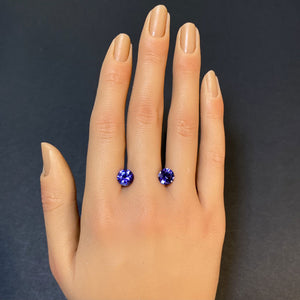 tanzanite pair round brilliant gem
