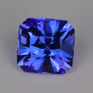 square brilliant tanzanite gemstone blue violet color