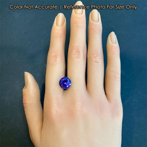 size of mixed round cut tanzanite on hand