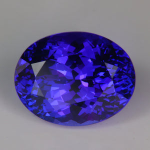 blue violet oval cut tanzanite gemstone