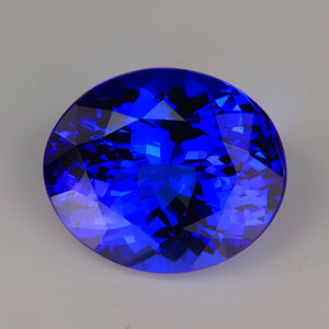 very blue tanzanite gemstone oval cut