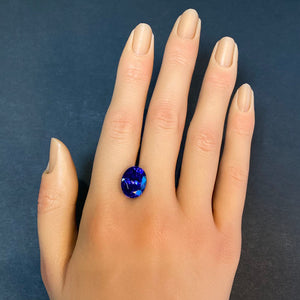 tanzanite gemstone oval cut violet blue color