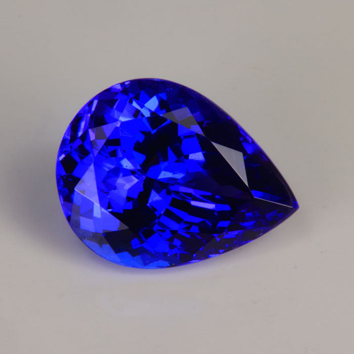 violet blue tanzanite gemstone pear shape