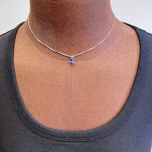 1ct Oval Tanzanite Necklace