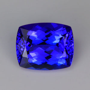 Antique cushion cut blue violet tanzanite gem