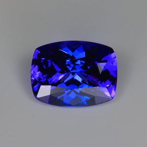 tanzanite gemstone antique cushion cut violet blue color