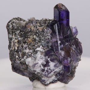 On Matrix tanzanite crystal specimen