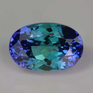 oval cut rare tanzanite gemstone natural bicolor blue green