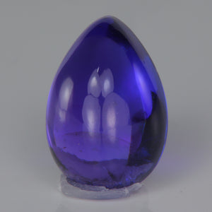 blue violet tanzanite cabochon cut gemstone