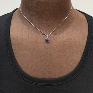 14K White Gold Cushion Tanzanite Pendant 2.73 Carats