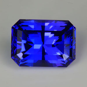 emerald cut violet blue tanzanite gemstone