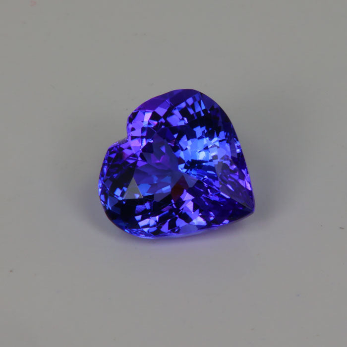 heart shape tanzanite blue violet