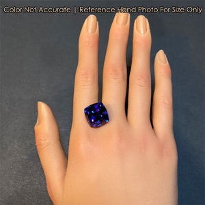 tanzanite gem on hand