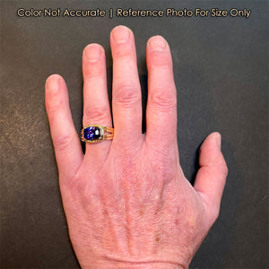yellow gold tanzanite gents ring size
