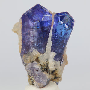 Double tanzanite crystal specimen