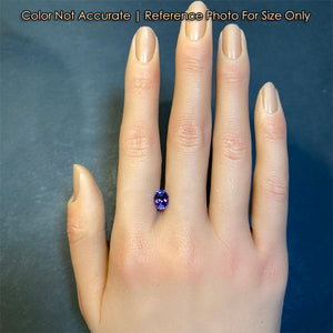 size of tanzanite gemstone on hand oval cut
