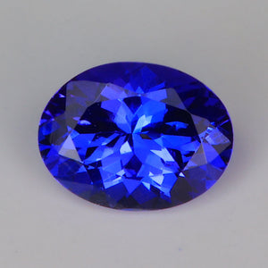 oval cut violet blue brilliant tanzanite gemstone