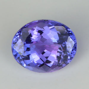oval cut blue violet tanzanite gemstone