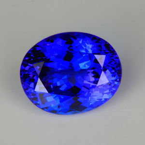 oval cut 7.07ct tanzanite gemstone mostly blue color
