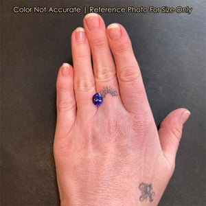 tanzanite gemstone oval cut size to hand