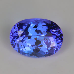 oval cut mostly blue tanzanite gemstone