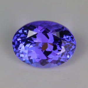 Blue violet oval cut tanzanite gemstone