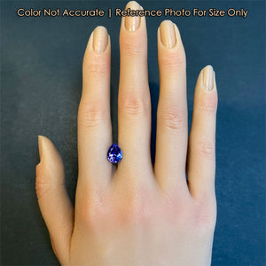 tanzanite gemstone size on a hand pear shape brilliant cut