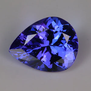 tanzanite gemstone pear shape brilliant cut blue violet color rare gem