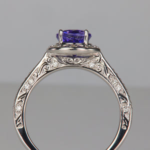 diamonds in white gold tanzanite gemstone ring