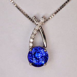 tanzanite pendant white gold diamond accents