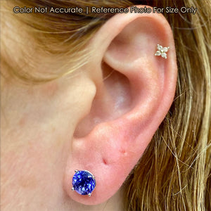 white gold tanzanite stud earrings size